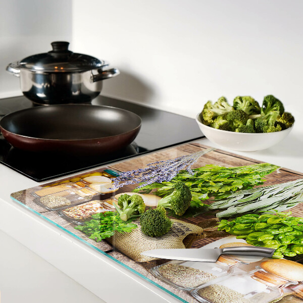 Tabla de cortar Hierbas y especias en la cocina