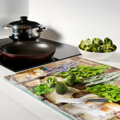 Tabla de cortar Hierbas y especias en la cocina