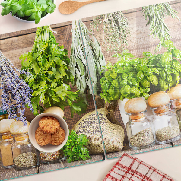 Tabla de cortar Hierbas y especias en la cocina