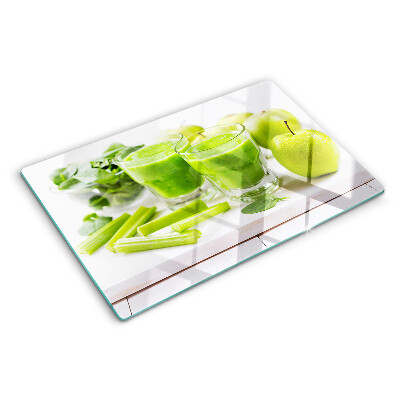 Tabla de cocina Batido verde con ingredientes frescos