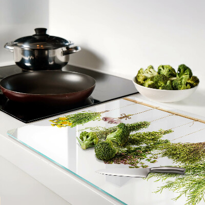 Tabla de cortar de cristal Hierbas en manojos colgantes