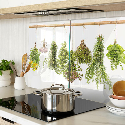Tabla de cortar de cristal Hierbas en manojos colgantes
