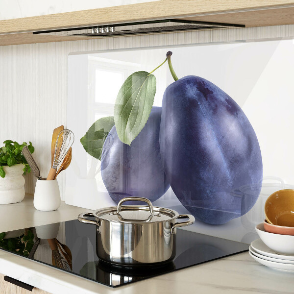 Deska kuchenna szklana Śliwki z liśćmi