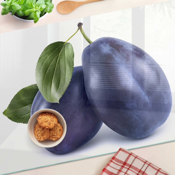 Tabla para cortar Ciruelas con hojas