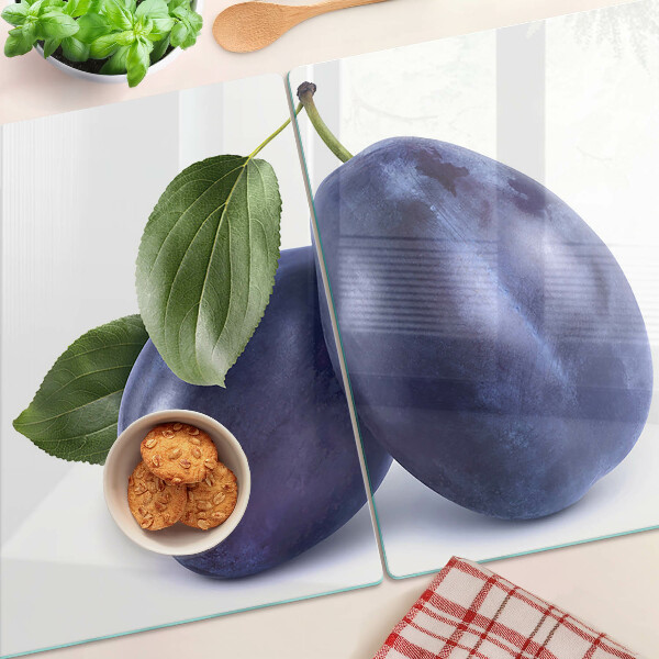 Tabla para cortar Ciruelas con hojas