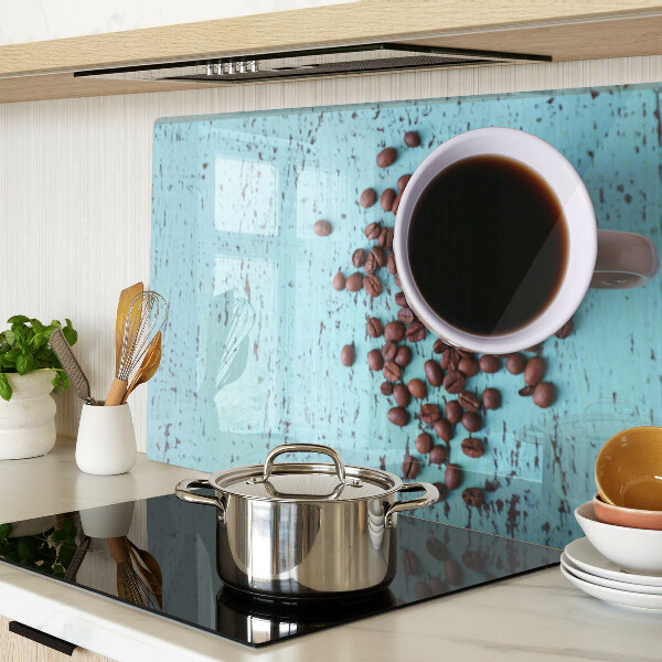 Szklana deska do krojenia Kawa i ziarna kawy