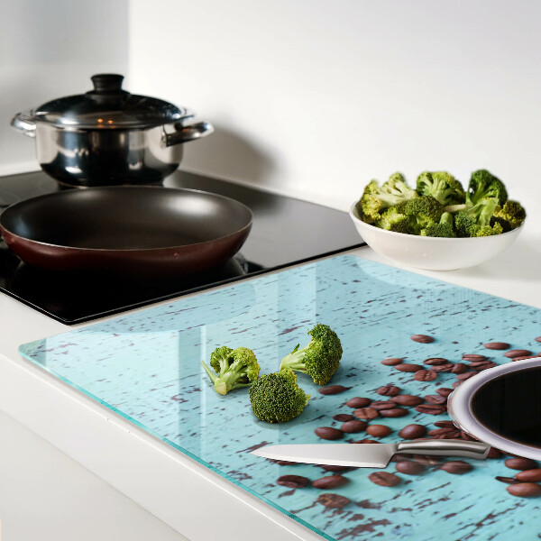 Tabla de cortar de cristal Café y granos de café