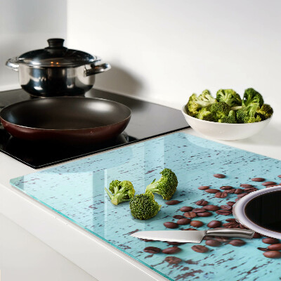 Tabla de cortar de cristal Café y granos de café