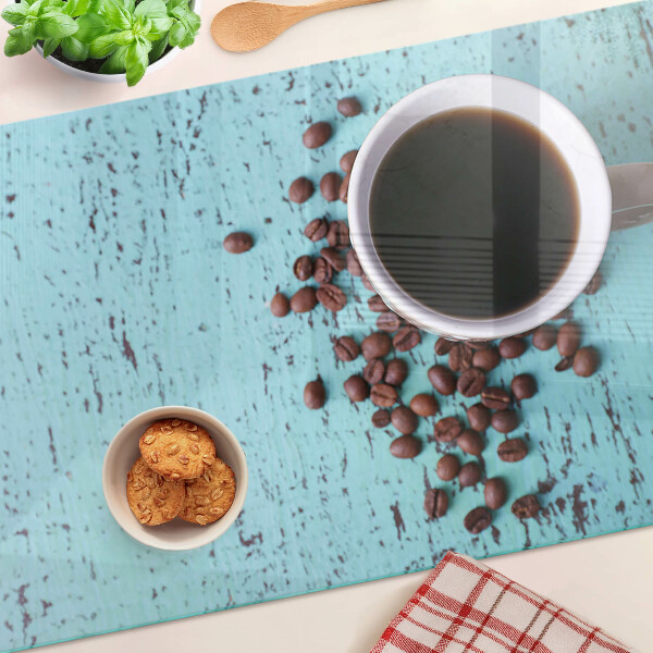 Tabla de cortar de cristal Café y granos de café