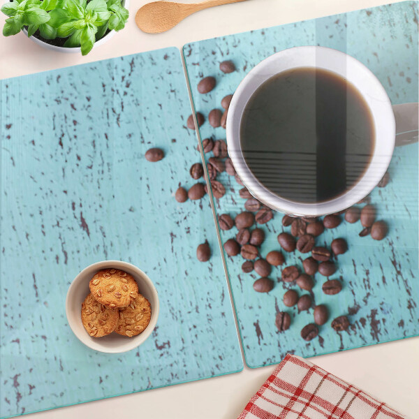 Tabla de cortar de cristal Café y granos de café