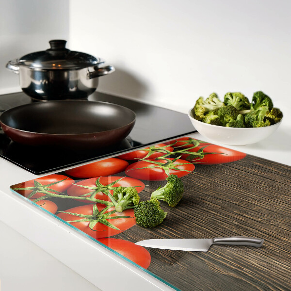 Szklana deska do krojenia Pomidory na tle drewna