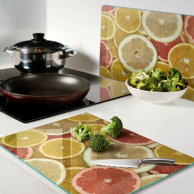 Tabla para cortar Frutas cítricas en colores del arco iris