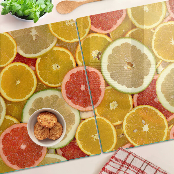 Tabla para cortar Frutas cítricas en colores del arco iris