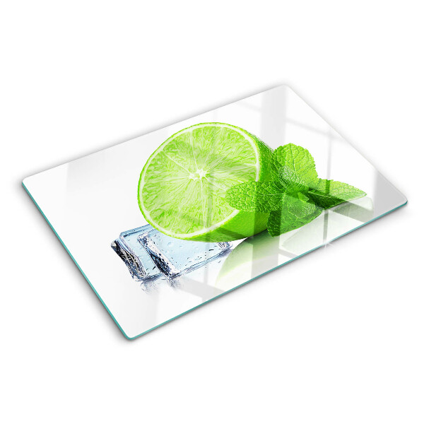 Tabla de cortar Lima con menta y hielo