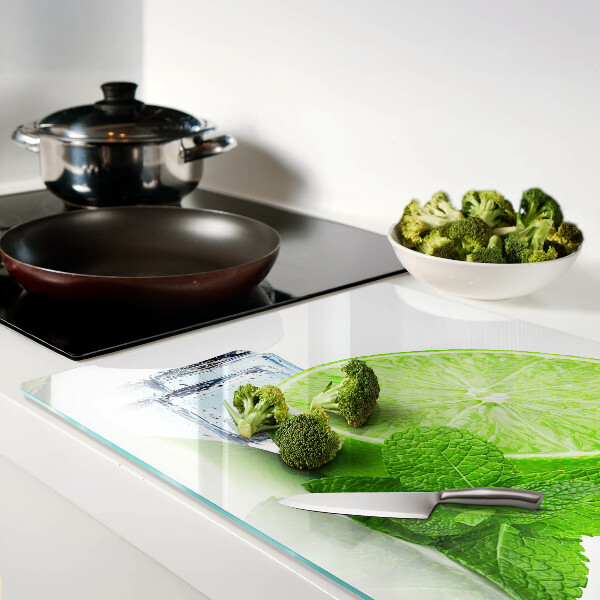 Tabla de cortar Lima con menta y hielo