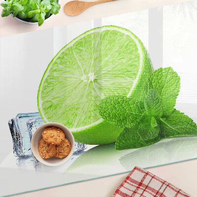 Tabla de cortar Lima con menta y hielo