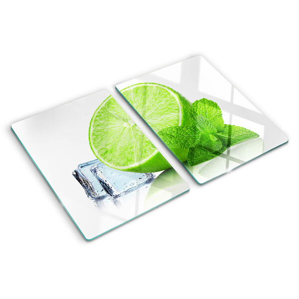 Tabla de cortar Lima con menta y hielo