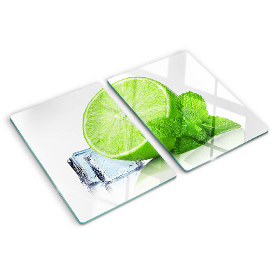 Tabla de cortar Lima con menta y hielo