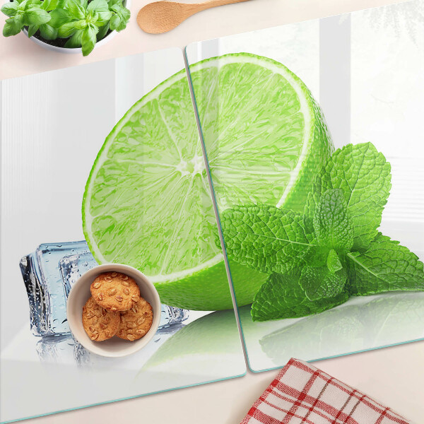 Tabla de cortar Lima con menta y hielo