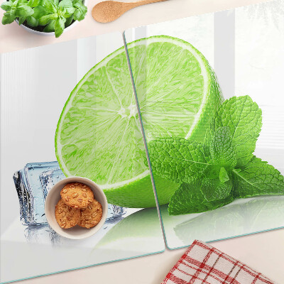 Tabla de cortar Lima con menta y hielo