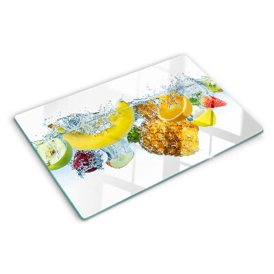 Tabla de cortar de cristal Fruta en agua