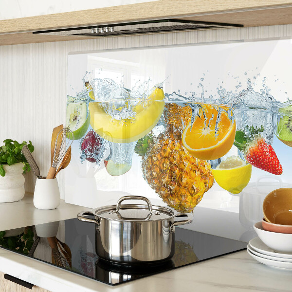 Tabla de cortar de cristal Fruta en agua