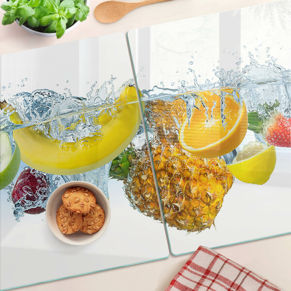 Tabla de cortar de cristal Fruta en agua