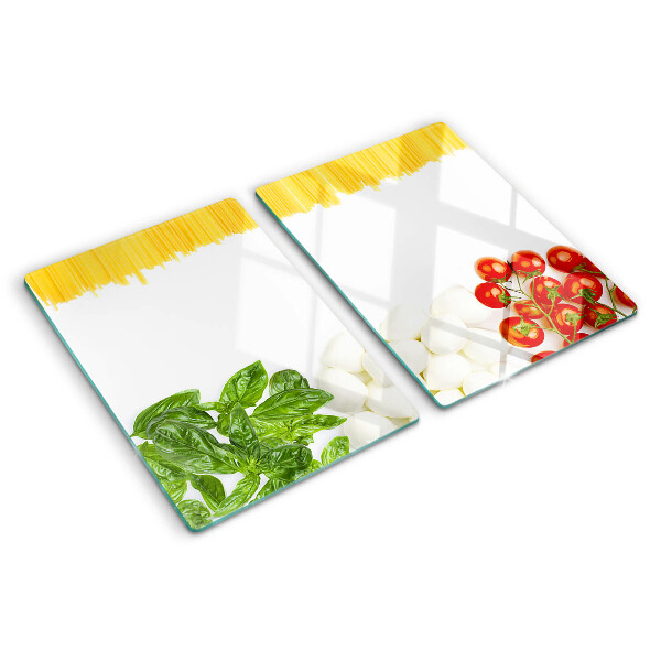 Tabla de cocina Pasta con hierbas y tomates