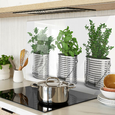 Tabla de cocina Plantas en macetas de metal