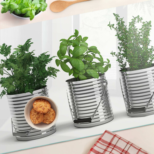 Tabla de cocina Plantas en macetas de metal