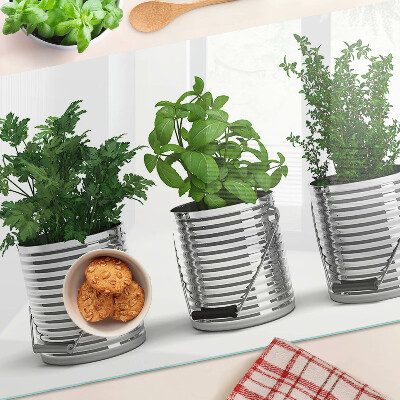 Tabla de cocina Plantas en macetas de metal