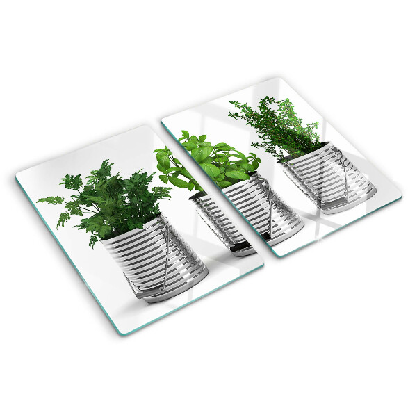 Tabla de cocina Plantas en macetas de metal