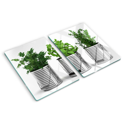 Tabla de cocina Plantas en macetas de metal