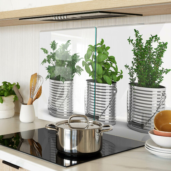 Tabla de cocina Plantas en macetas de metal