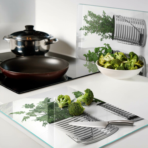 Tabla de cocina Plantas en macetas de metal