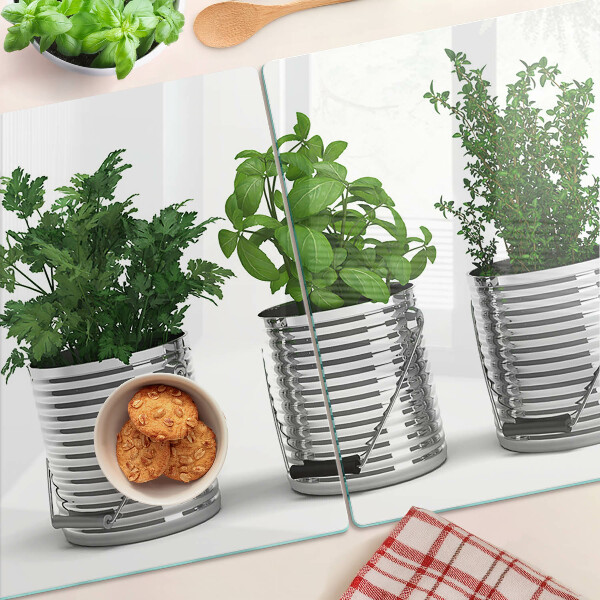 Tabla de cocina Plantas en macetas de metal