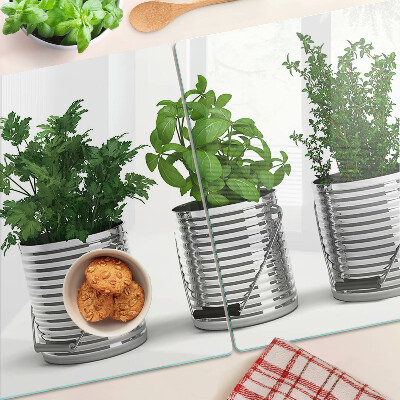 Tabla de cocina Plantas en macetas de metal