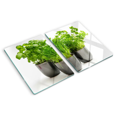 Szklana deska kuchenna Zioła w doniczkach