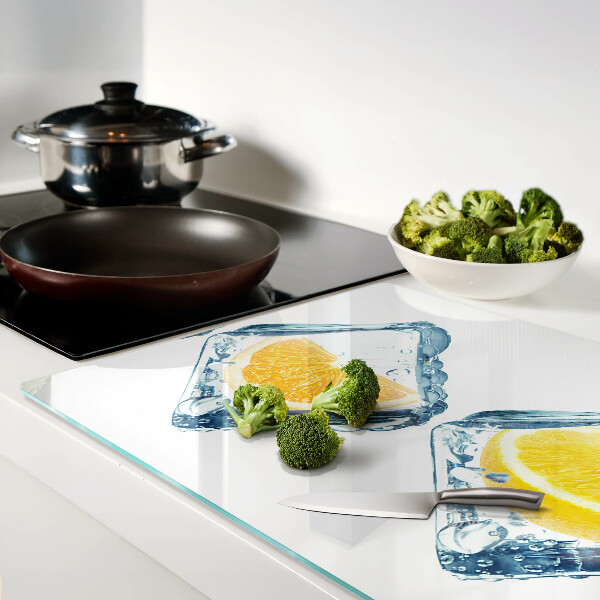 Tabla de cortar de cristal Fruta en hielo