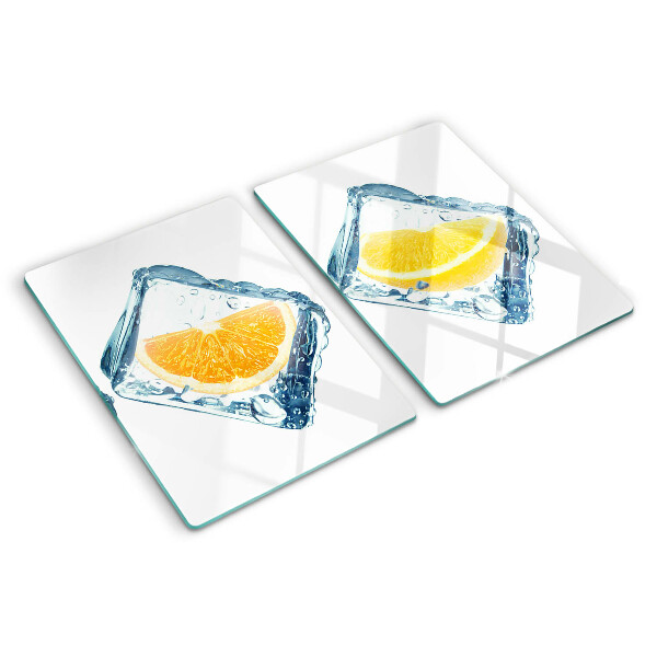 Tabla de cortar de cristal Fruta en hielo
