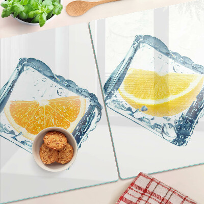 Tabla de cortar de cristal Fruta en hielo