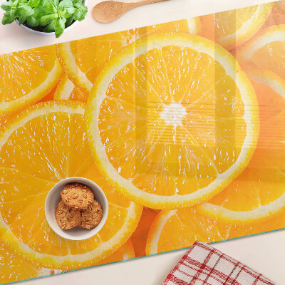 Tabla de cortar rodajas de naranja