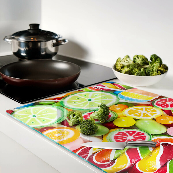 Tabla para cortar Dulces caramelos y frutas