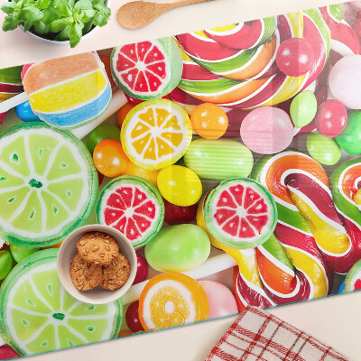 Tabla para cortar Dulces caramelos y frutas