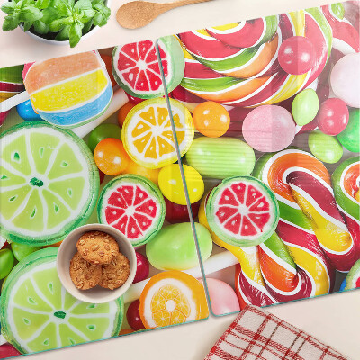 Tabla para cortar Dulces caramelos y frutas