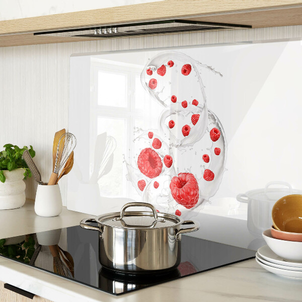 Tabla de cortar de cristal Burbujas de frambuesa en el agua