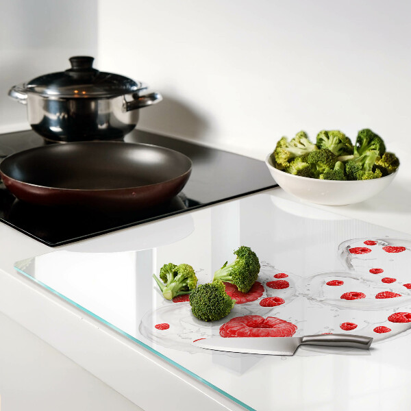 Deska kuchenna szklana Malinowe bąbelki w wodzie