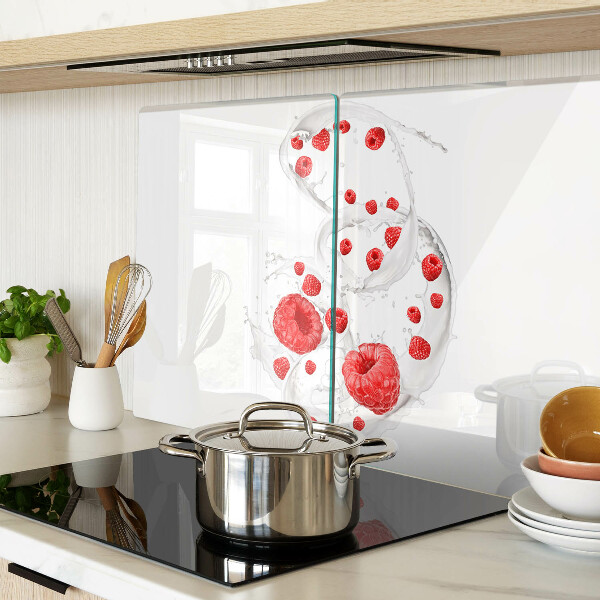 Tabla de cortar de cristal Burbujas de frambuesa en el agua