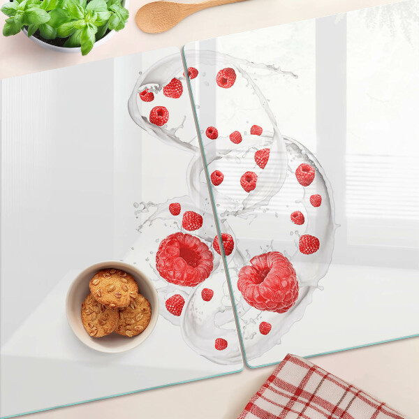 Deska kuchenna szklana Malinowe bąbelki w wodzie