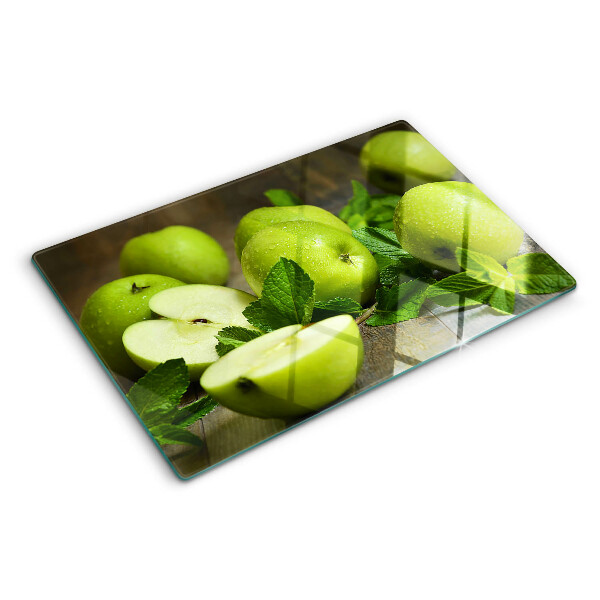 Tabla de cortar Manzanas verdes con menta